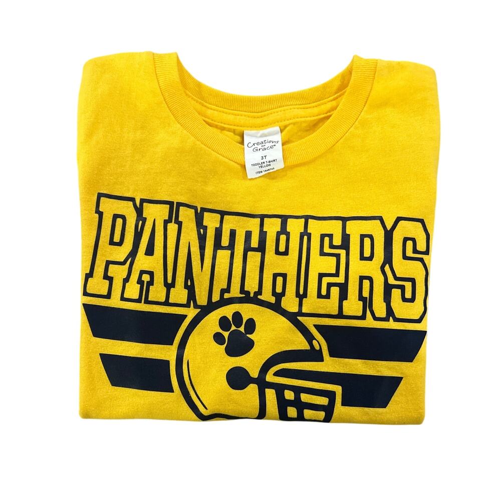 🏈Panthers Tee- Yellow and Navy- Size 3T